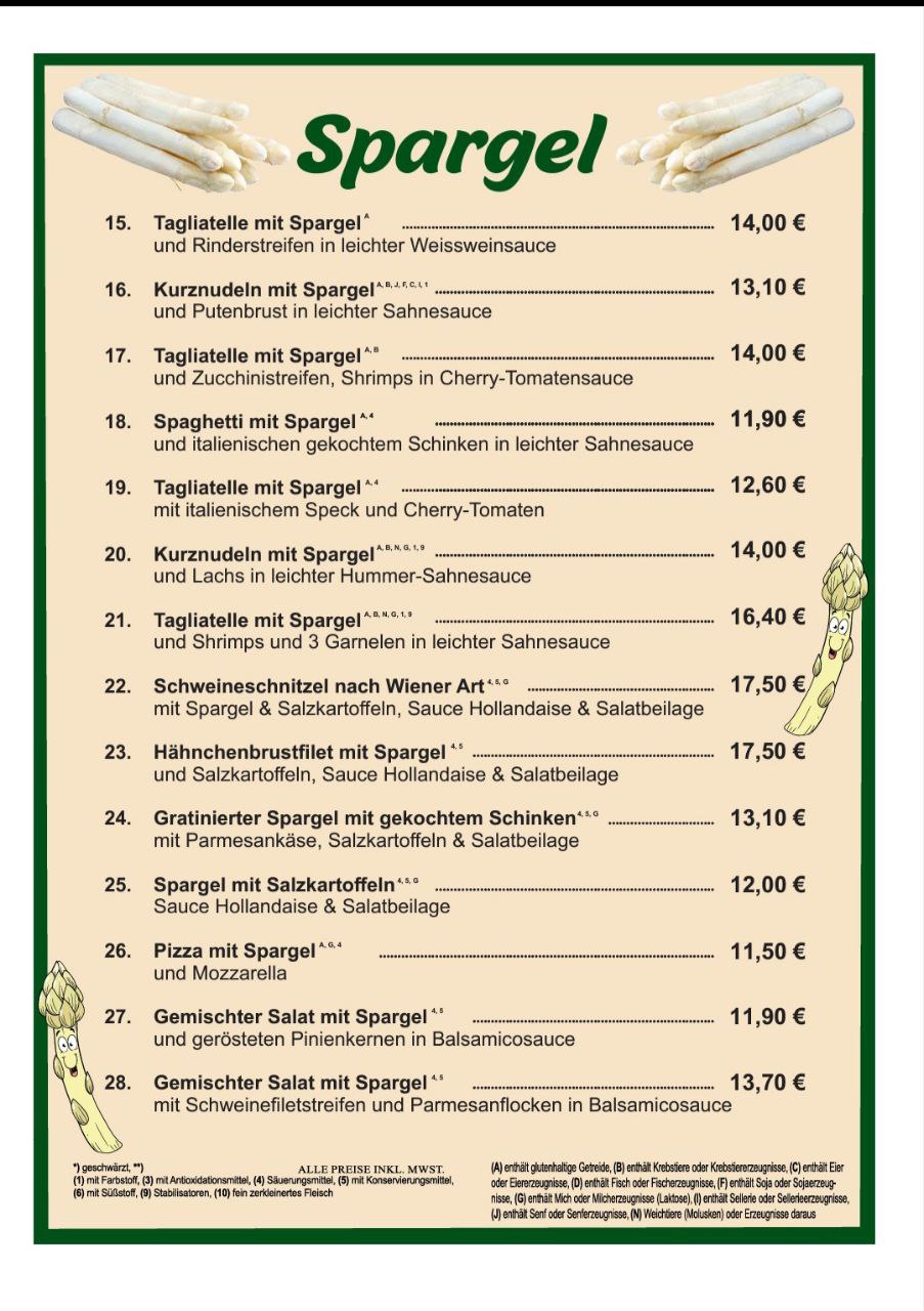 Spargelkarte Spargelkarte